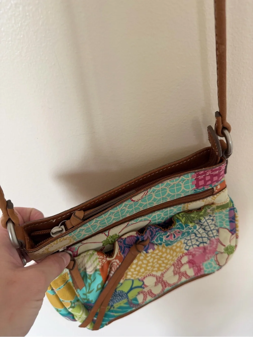 FOSSIL Patchwork Floral Printed Vintage Crossbody